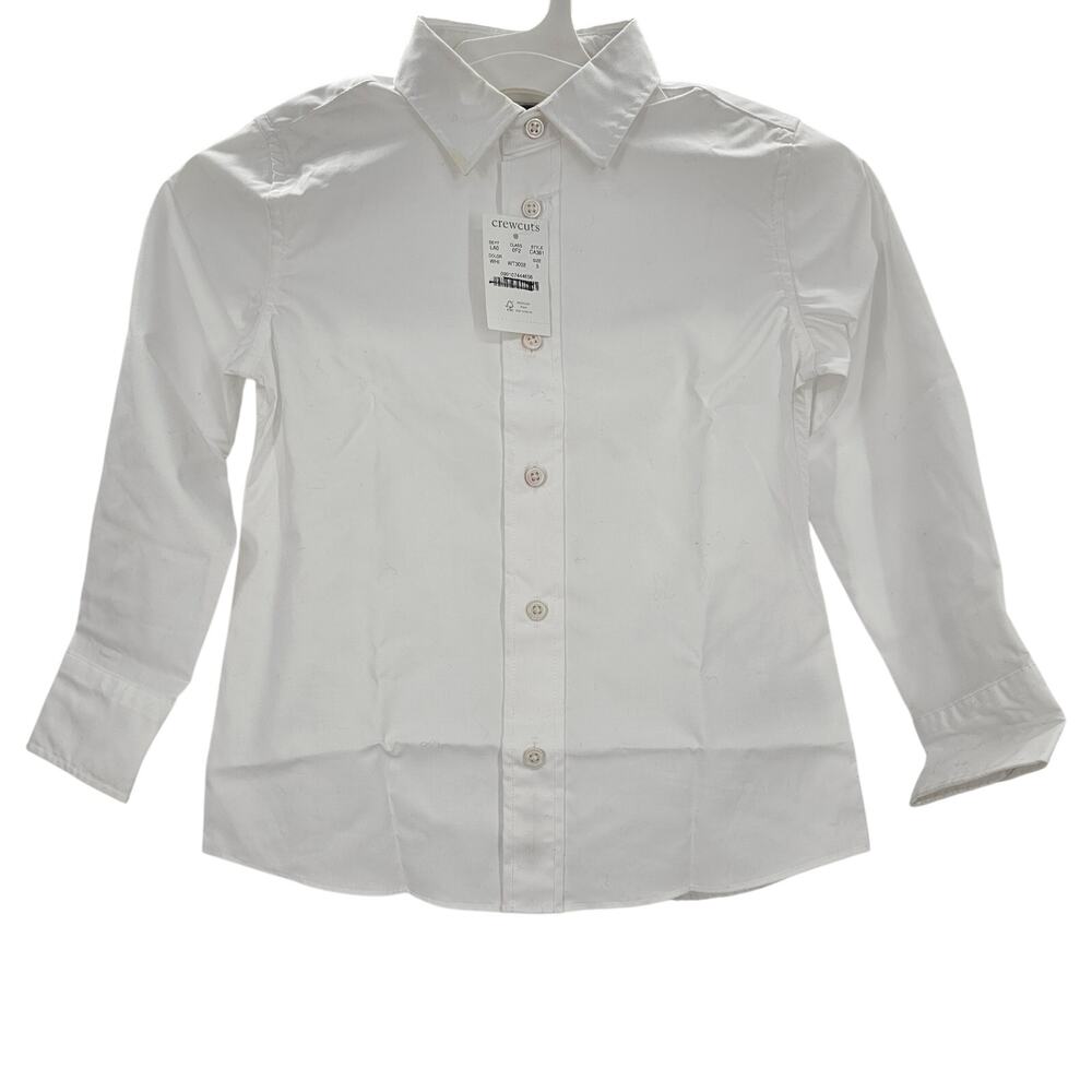 J. Crew Crewcuts Boys size 5 Long Sleeve Ludlow Button Up Dress Shirt White NEW